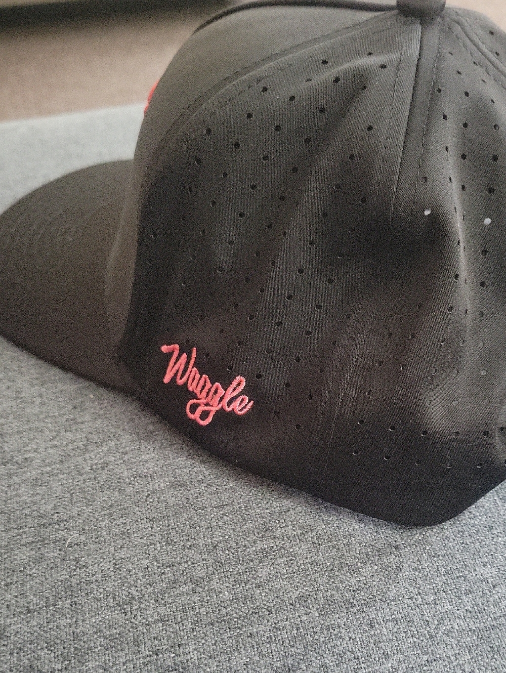 Waggle Black Snapback Hat with Cactus Embroidered Logo - Picture 4 of 4